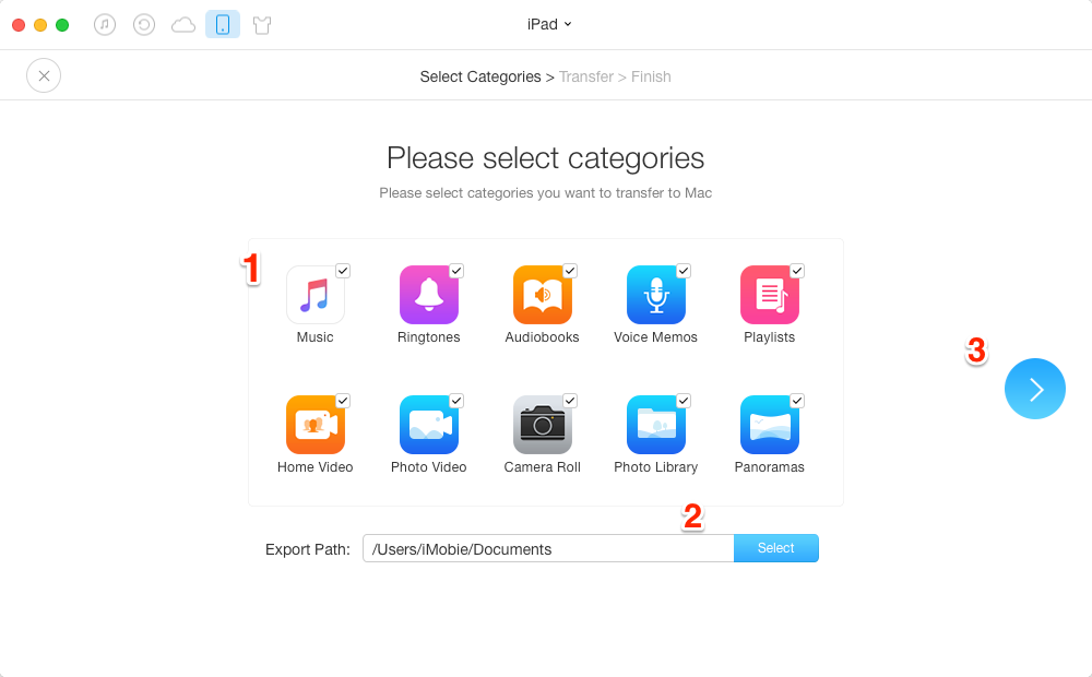 How to Backup iPad to Laptop with AnyTrans – Step 2