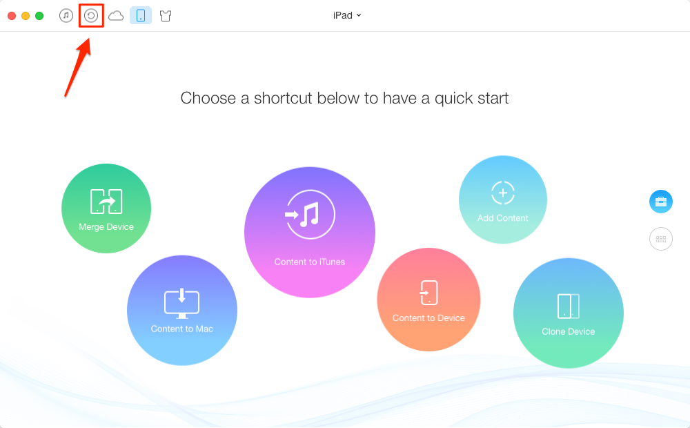 Create iTunes Backup with AnyTrans – Step 1