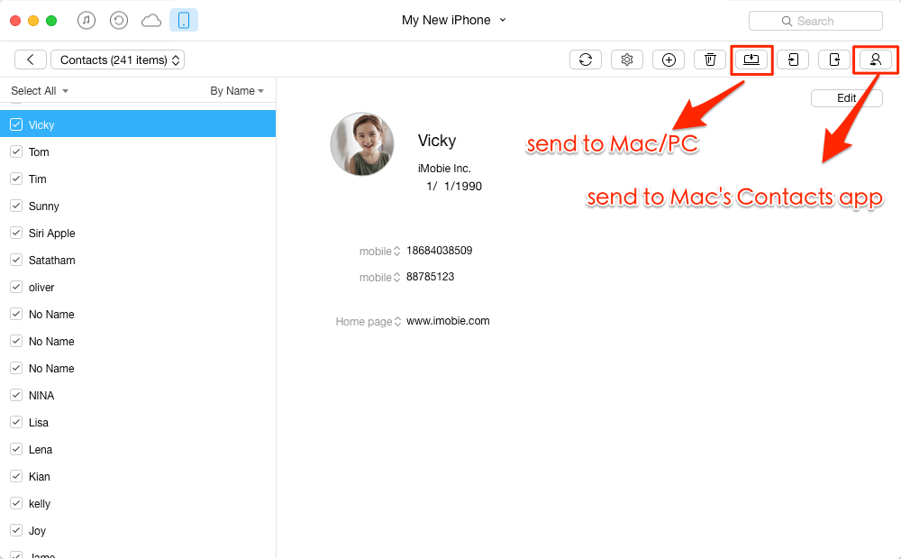 Backup iPhone 6s Contacts to Computer via AnyTrans