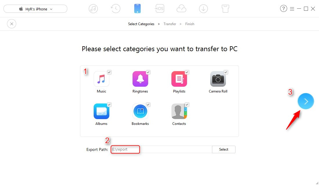 How to Backup iPhone to USB Flash Drive with AnyTrans – Step 2