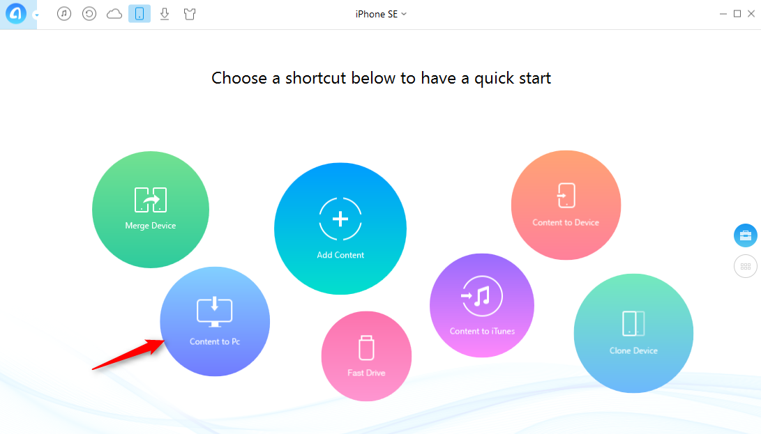 How to Backup iPhone SE with AnyTrans–Step 3