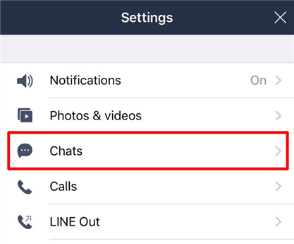 Open chat settings in Line for iOS