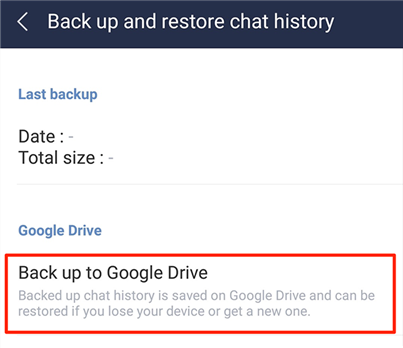 Backup Line chat history to Google Drive