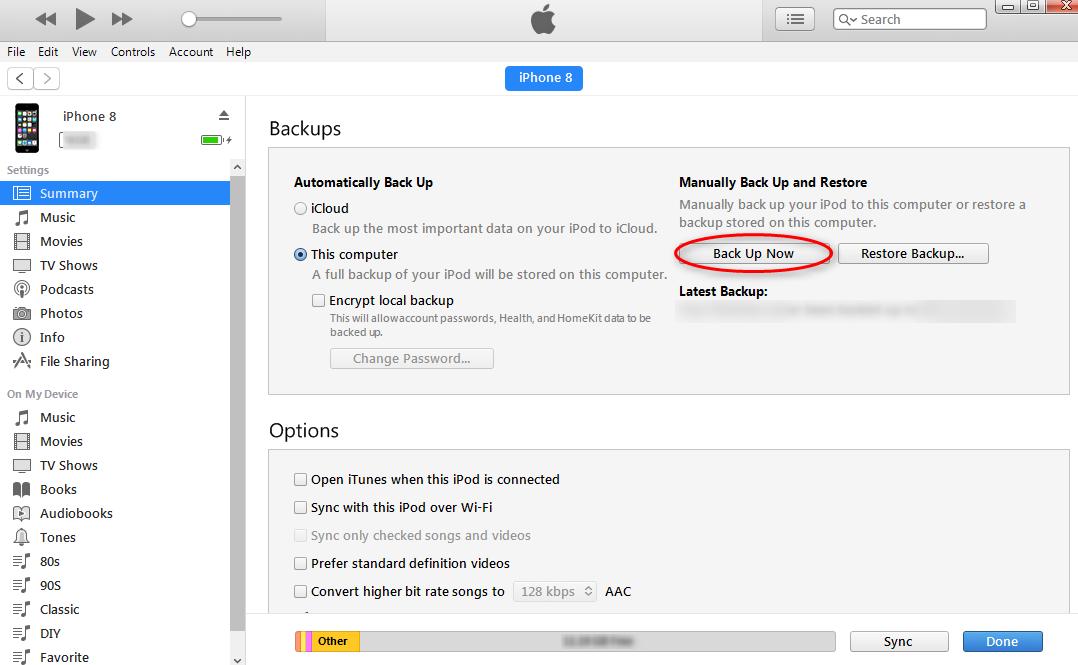How to Backup Notes on iPhone 8 (Plus)/X via iTunes