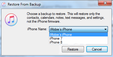 Select iPhone backups to restore your deleted messages