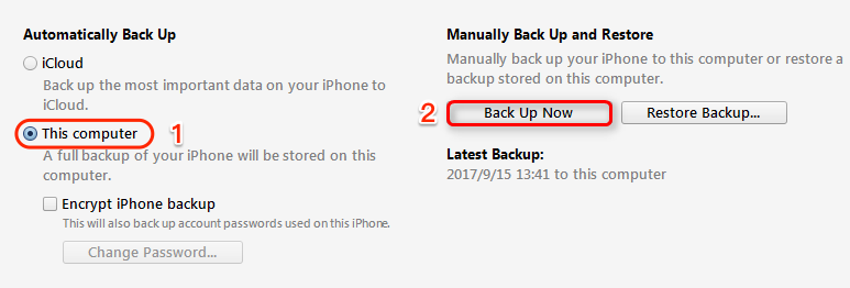 How to Backup Messages from iPhone X/iPhone 8 (Plus) with iTunes