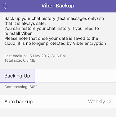Backup Viber messages on iPhone