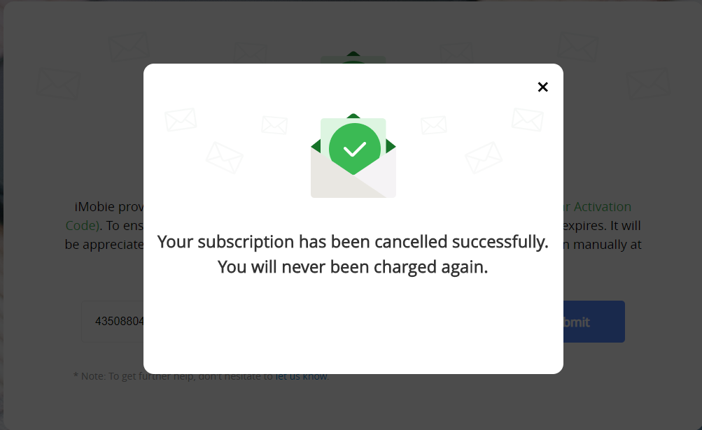 Succeed in Canceling Subscription