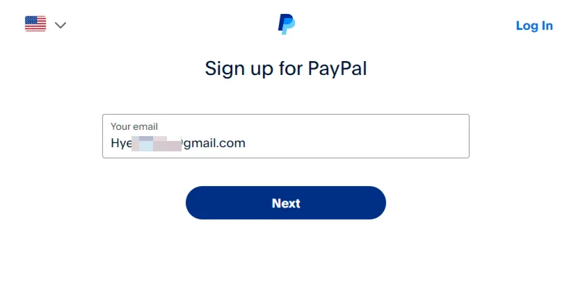 Log in PayPal Account