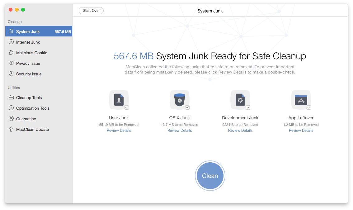 How to Clean Up Mac with MacClean Step 2
