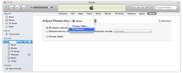 Copy Photos from Mac to iPhone with iTunes