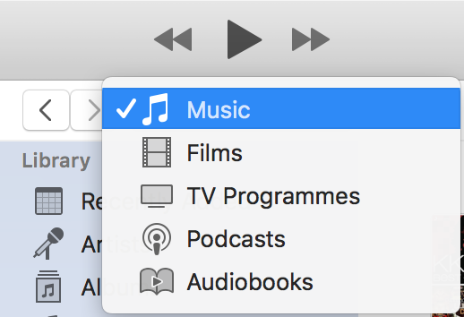 Select Music in iTunes