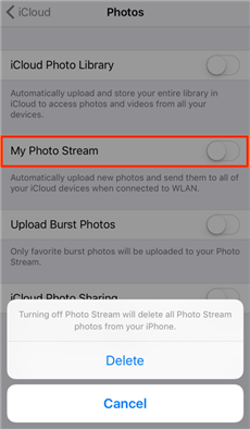 Turn off My Photo Stream