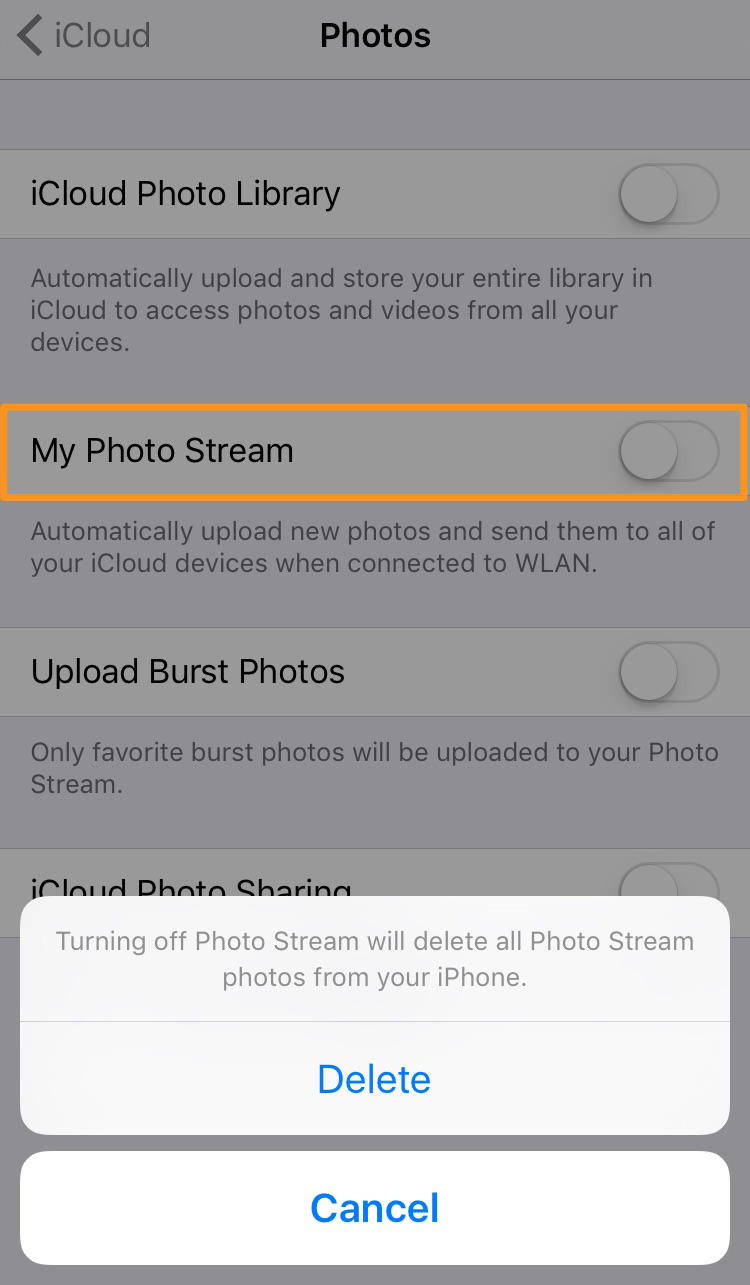 myphotostream wont load older pictures