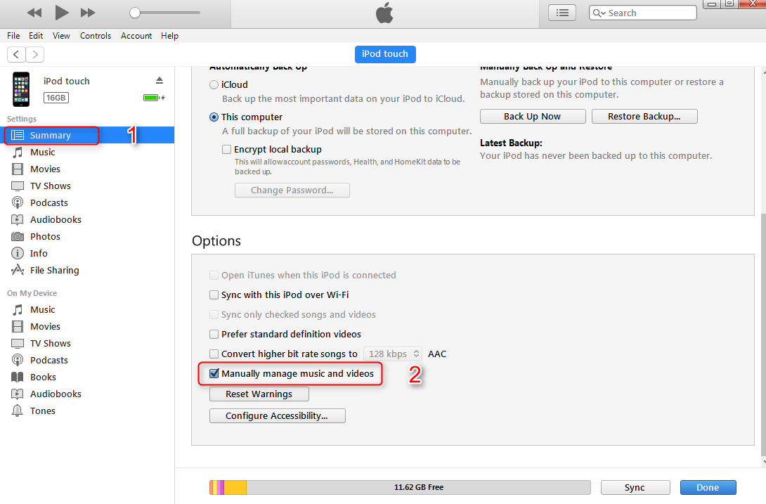 How to Delete Music from iPod/iPod touch with iTunes - Step 1