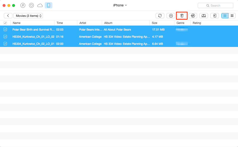 How to Delete Videos from iPhone 7/7 Plus via AnyTrans – Step 3