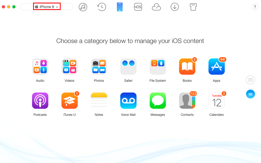 How to Delete Video/Movies from iPhone 8/X - Step 1