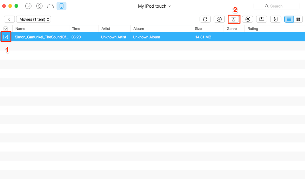How to Delete Videos from iPod with AnyTrans – Step 3