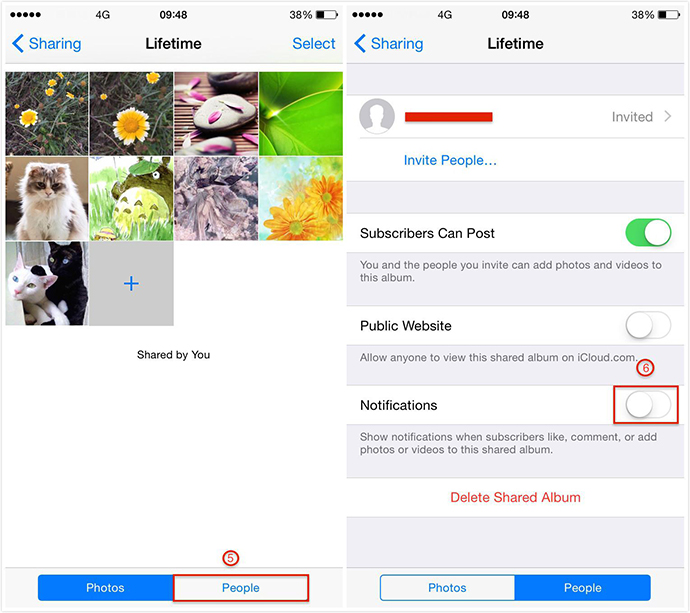 How to Disable Notifications for Shared Photo Stream on iOS