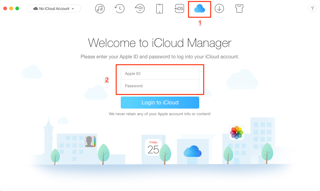 How to Download All Photos from iCloud with AnyTrans for iOS – Step 1