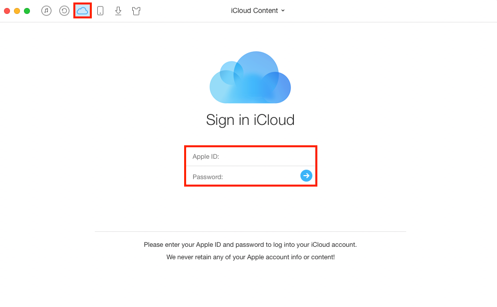 How to Download All Photos from iCloud with AnyTrans – Step 1