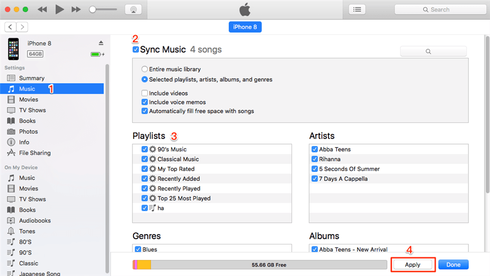 How to Download Music from iTunes to iPhone - Step 2