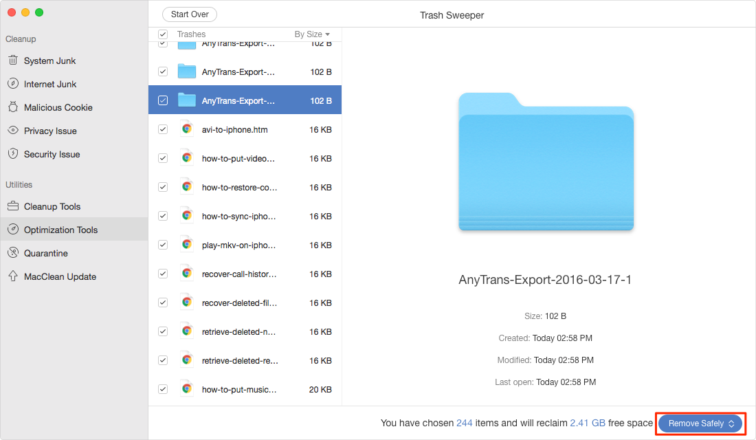 How to Empty Trash on Mac with MacClean – Step 2