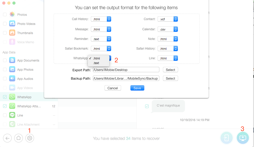 Export WhatsApp Messages from iPhone 6/6s/7 – Step 3