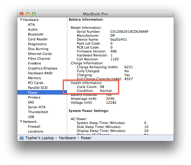 mac battery status service battery