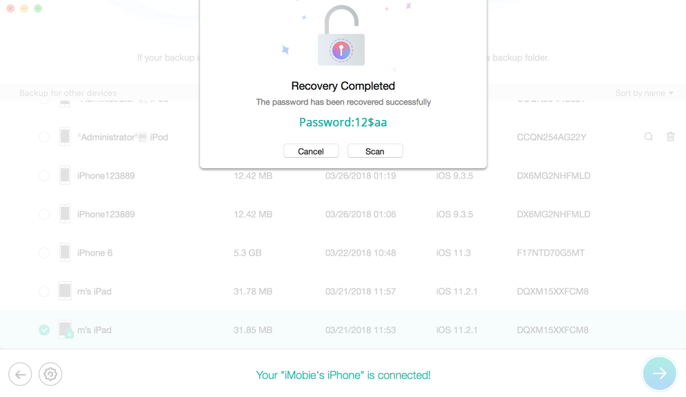 encrypt iphone backup password lost