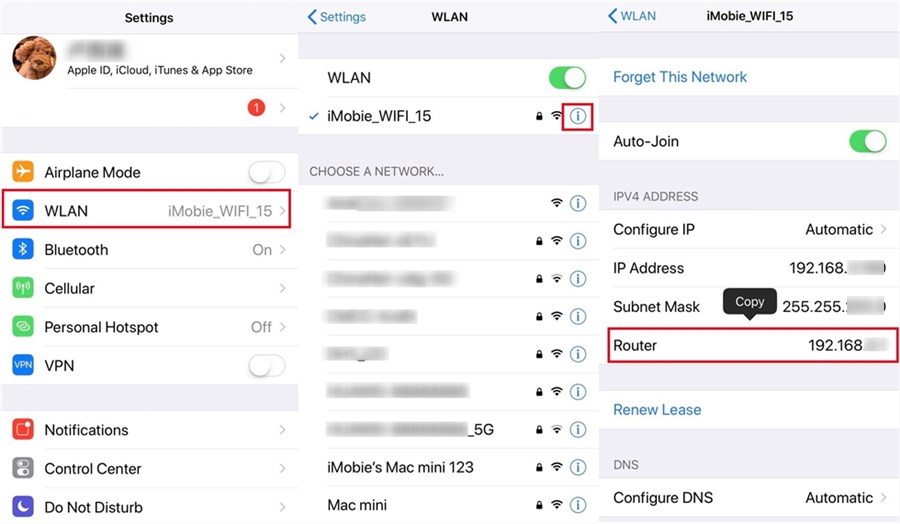 how to get a wifi password with apple cell phones