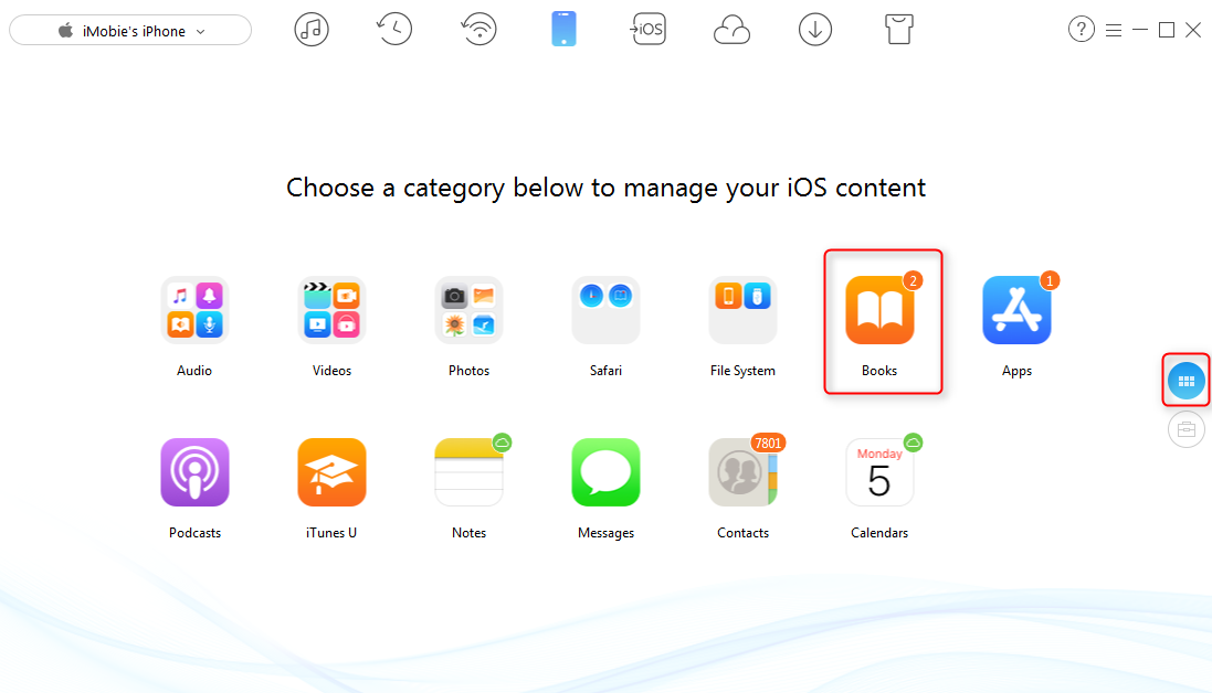 How to Fix iBooks Not Downloading by Using AnyTrans - Step 2
