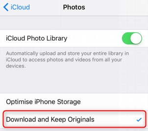 How to Fix Image Capture Not Working/Not Recognizing iPhone - Disable the Optimize Storage Option on iPhone