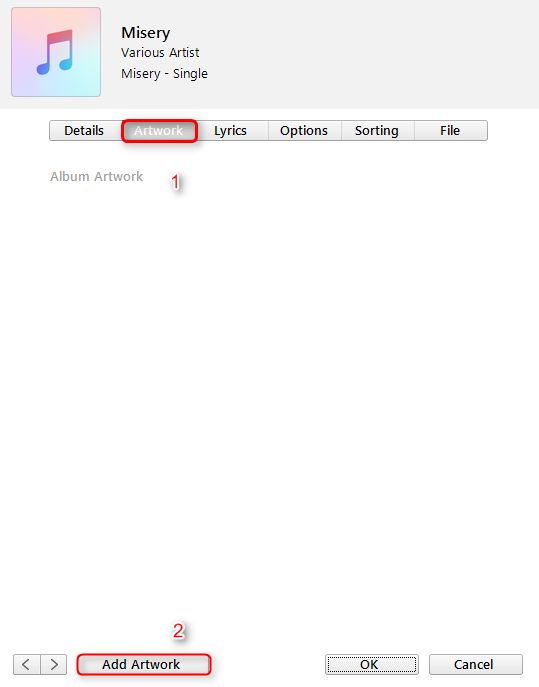 Fix iTunes Album Artwork Not Showing by Manually Adding Album Artwork