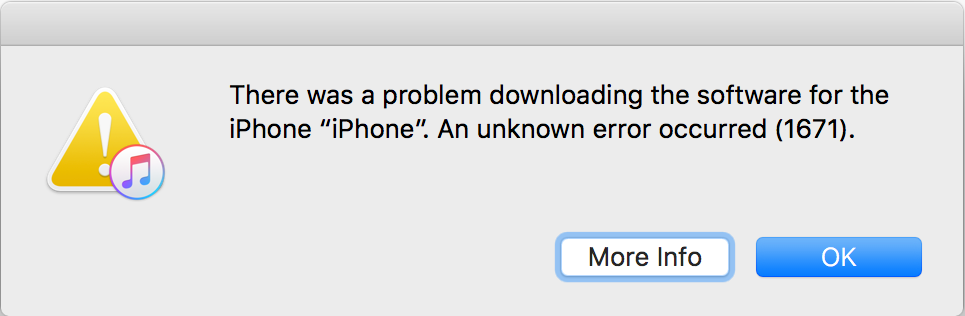 iTunes Error 1671