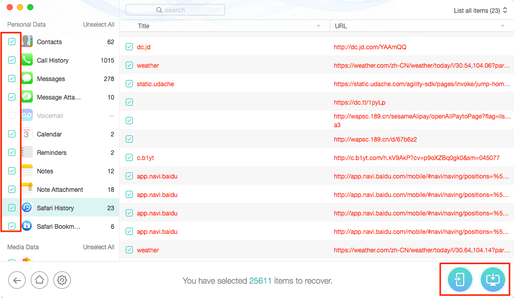 How to Fix iOS Data Disappear from iPhone 6s/7/8/X – Step 3