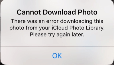 Photos won't Download from iCloud