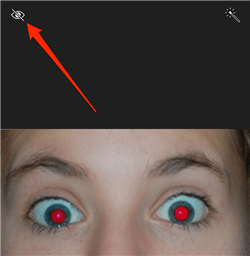 Choose the red eye removal tool