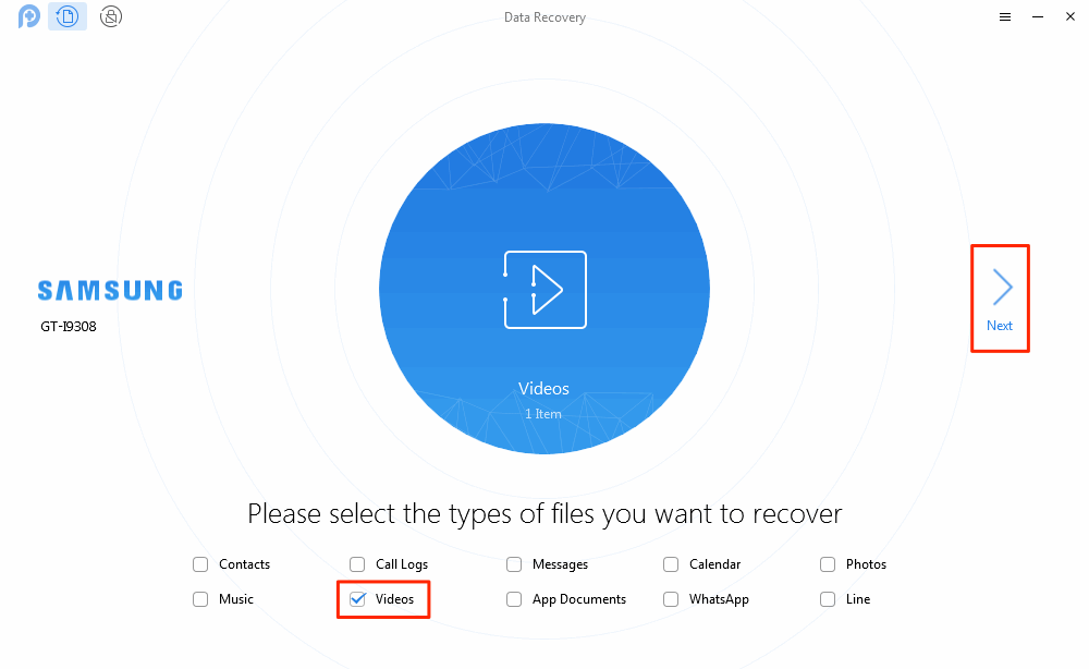 How to Get Back Deleted Videos from Android – Step 2