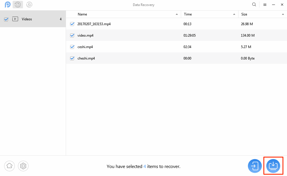 How to Get Back Deleted Videos from Android – Step 3