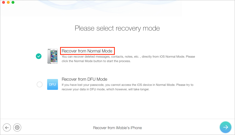 How to Get Back Deleted Voice Memos with PhoneRescue - Step 2