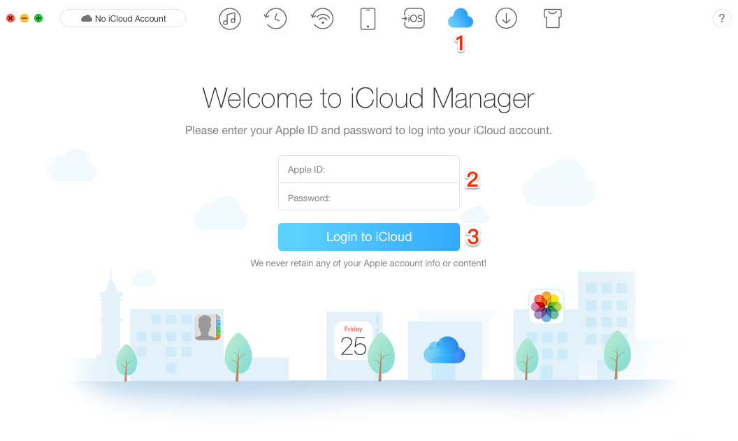 How to Get Backup from iCloud via AnyTrans – Step 1