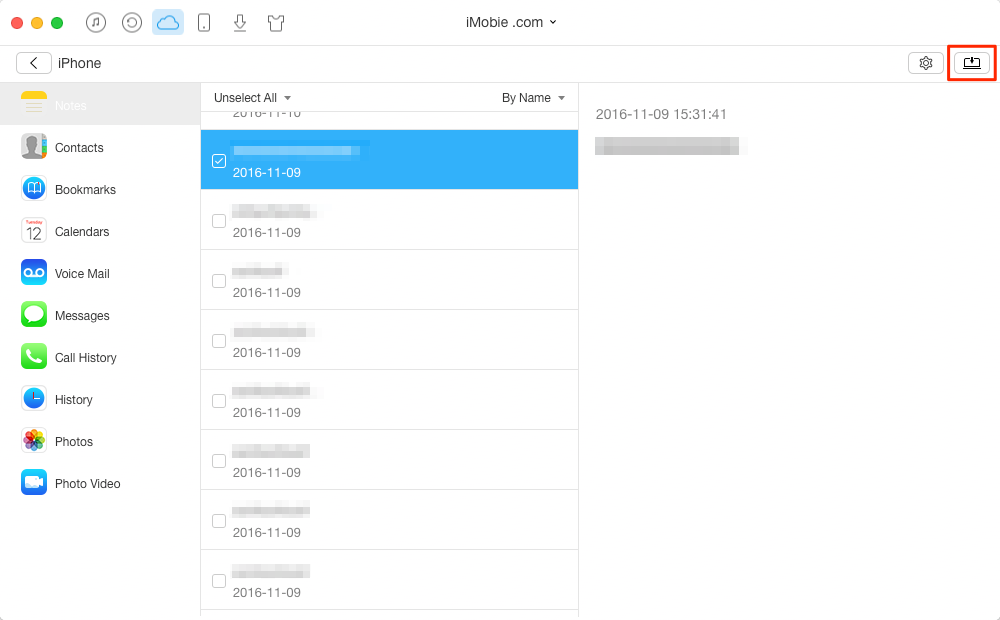How to Extract Notes from iCloud/iCloud Backup with AnyTrans – Step 3