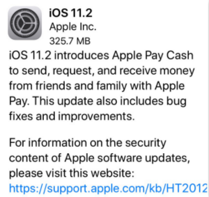 Turn off Maybe iOS 11 – Update to iOS 11.2