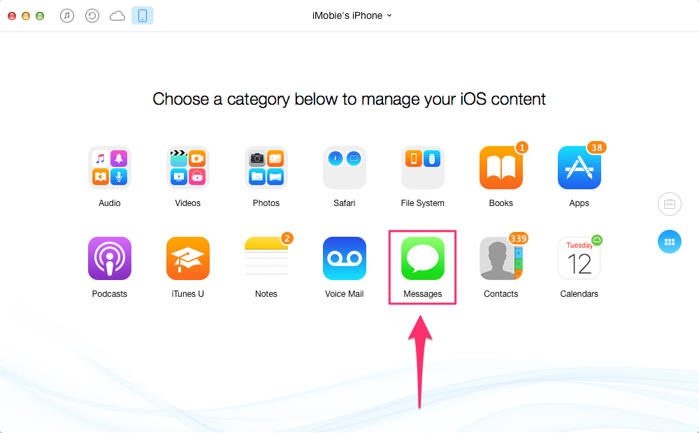 Get Text Messages Off iPhone 6/6s – Step 2