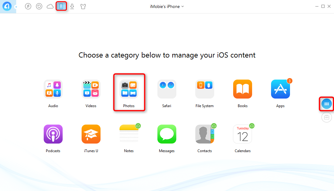 How to Import Photos from iPhone to HP Laptop with AnyTrans - Step 2