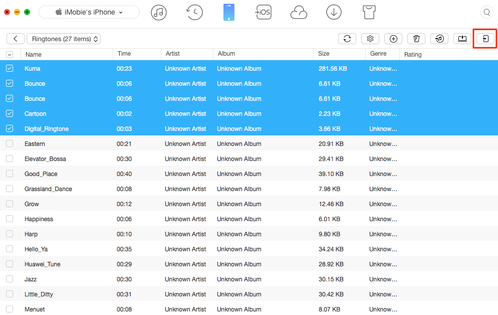 How to Transfer Ringtones from iPhone to iPhone – Step 3