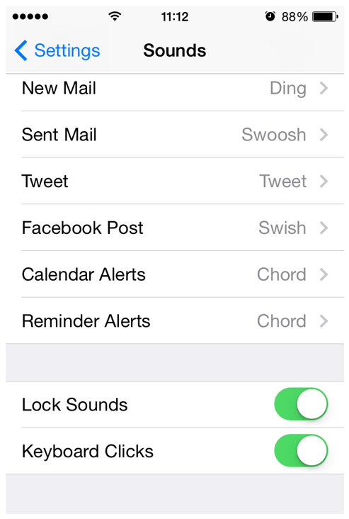Turn on/off click sound of the virtual keyboard