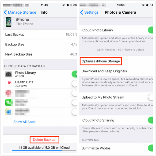 How to manage storage in iphone