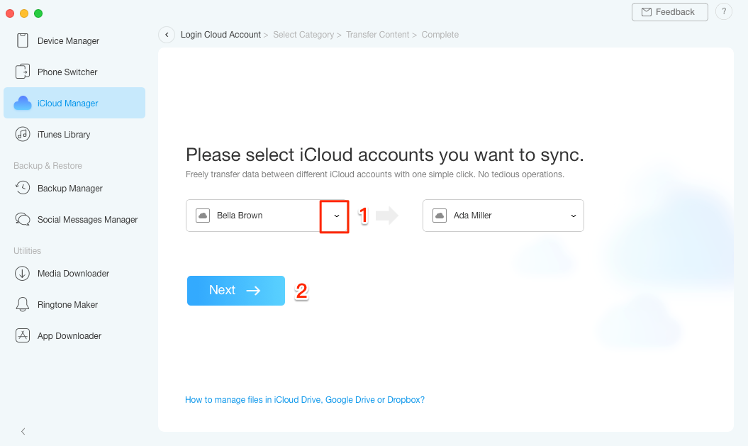 How to Merge 2 or More iCloud Accounts with AnyTrans – Step 4